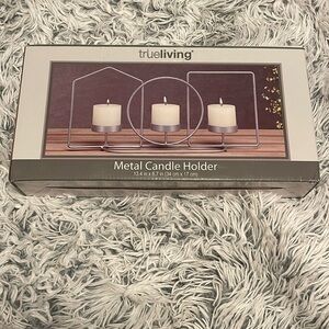 True Living Metal Candle Holder